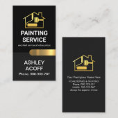 シックなスタイリッシュ金ゴールドタブのペインター 名刺 (正面/裏面)