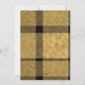 シックなスタイリッシュ金ゴールドフェイクプレイドのクリスマスフォト シーズンカード (裏面)