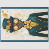 シックなスチームパンク女性金ゴールドゴーグルP4デカップージ 薄葉紙 (正面)