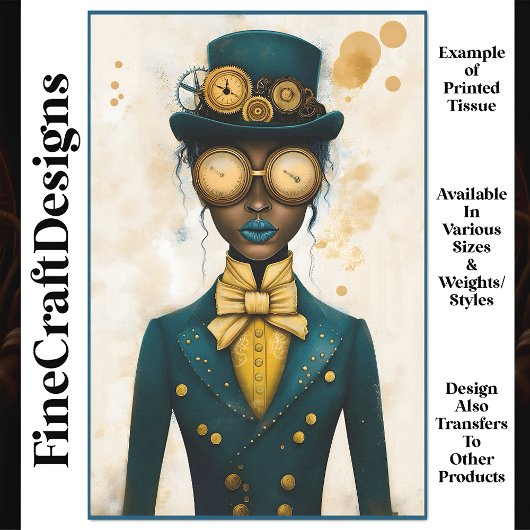 シックなスチームパンク女性金ゴールドゴーグルP4デカップージ 薄葉紙