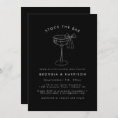 シックなストックザバーカップルシャワー招待状 招待状 (正面/裏面)