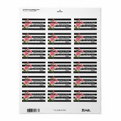 シックなストライプバラ住所 シール (フルシート)