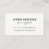 シックなストライプパターンゴールデンハサミ櫛 名刺 (裏面)