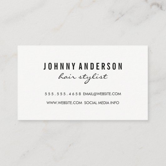 シックなストライプパターンゴールデンハサミ櫛 名刺 (裏面)