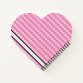 シックなストライプピンクのバフランスのックグレーのデイジー ノートブック (裏面)