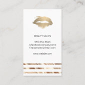 シックなストライプ金ゴールドとキス 名刺 (裏面)