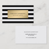 シックなストライプ金ゴールド |名刺 名刺 (正面/裏面)