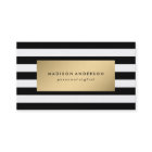 シックなストライプ金ゴールド |名刺