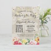 シックなストリングライツリネンフローラバチェロレッテ 招待状 (スタンド正面)