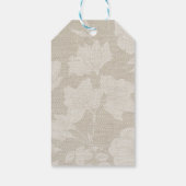 シックなストリングライトリネンフローラサンキューギフトラベル ギフトタグ (裏面)