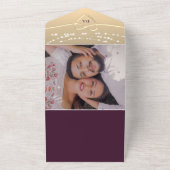 シックなストリングラ結婚イトのQRコード オールインワン招待状 (外側)