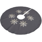 シックなスノーフレーククリスマスツリースカート ブラッシュドポリエステルツリースカート (アングル)