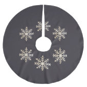 シックなスノーフレーククリスマスツリースカート ブラッシュドポリエステルツリースカート (正面)