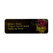 シックなスパイラルツリーズル結婚ラルの差出人住所 ラベル (正面)