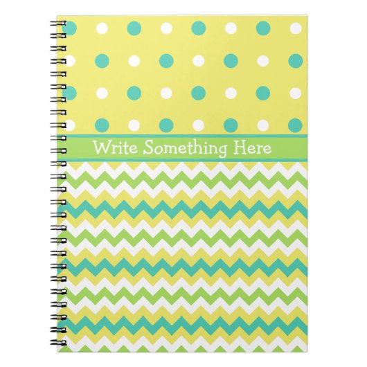 シックなスパイラルノートブック：水玉模様と山形 ノートブック (正面)