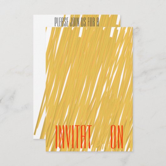 シックなスパゲティパスタディナイタリアンー招待状 招待状 (正面/裏面)