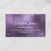 シックなスパークリーグリッターアメジスト箔 名刺 (裏面)
