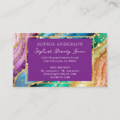 シックなスパークリーグリッターゴールデンレインボインアゲートグラマー 名刺 (裏面)