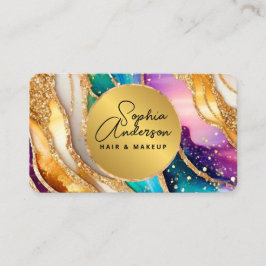 シックなスパークリーグリッターゴールデンレインボインアゲートグラマー 名刺