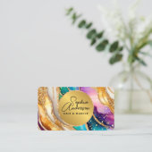 シックなスパークリーグリッターゴールデンレインボインアゲートグラマー 名刺 (スタンド正面)