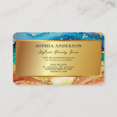 シックなスパークリーグリッターゴールデンレインボインアゲートグラマー 名刺 (裏面)