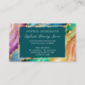 シックなスパークリーグリッターゴールデンレインボインアゲートグラマー 名刺 (裏面)