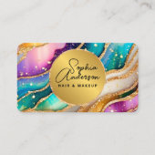 シックなスパークリーグリッターゴールデンレインボインアゲートグラマー 名刺 (正面)