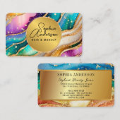 シックなスパークリーグリッターゴールデンレインボインアゲートグラマー 名刺 (正面/裏面)