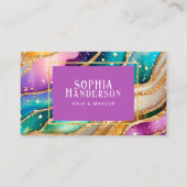 シックなスパークリーグリッターゴールデンレインボインアゲートグラマー 名刺 (正面)