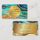 シックなスパークリーグリッターゴールデンレインボインアゲートグラマー 名刺 (正面/裏面)