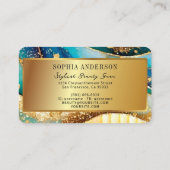 シックなスパークリーグリッターゴールデンレインボインアゲートグラマー 名刺 (裏面)