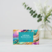 シックなスパークリーグリッターゴールデンレインボインアゲートグラマー 名刺 (スタンド正面)