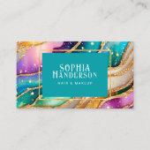 シックなスパークリーグリッターゴールデンレインボインアゲートグラマー 名刺 (正面)