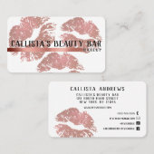 シックなスパークリーバラ金ゴールドグリッターリップメイクアップアーティスト 名刺 (正面/裏面)