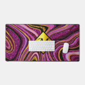 シックなスパークルグリッター大理石アートピンク金ゴールドモノグラム デスクマット (キーボード&マウス)