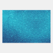 シックなスパークルグリッター大理石アートブルーピンク ラッピングペーパーシート (正面3)