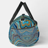 シックなスパークルグリッター大理石アートブルー金ゴールドモノグラム ダッフルバッグ (右)