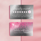 シックなスパークルピンクのメイクアップと髪のロイヤリティカード 名刺