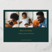 シックなスプラウットグリーンとゴールドフォイルホリデーフォトカード 箔シーズンカード (裏面)