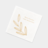 シックなスプラウト手描き植物学 箔ナプキン (左)