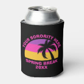 シックなスプリングブレークパーティーホットピンクブラックビーチ 缶クーラー (缶正面)