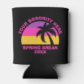 シックなスプリングブレークパーティーホットピンクブラックビーチ 缶クーラー (裏面)