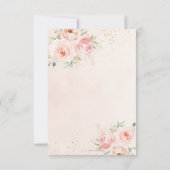 シックなスワンプリンセス赤面ピンクフローラベビーシャワー サンキューカード (裏面)