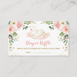 シックなスワンプリンセス赤面金ゴールドフローラおむつラッフル エンクロージャーカード