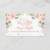 シックなスワンプリンセス赤面金ゴールドフローラおむつラッフル エンクロージャーカード (正面)