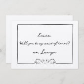 シックなスワン美学メイド・オブ・オーナー（花嫁付き添い人）提案カード サンキューカード (正面/裏面)