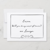 シックなスワン美学メイド・オブ・オーナー（花嫁付き添い人）提案カード サンキューカード (正面)