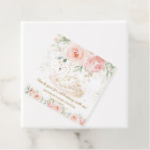 シックなスワン赤面ピンクフローラベビーシャワー誕生日 フェイバータグ (インサイチュ)