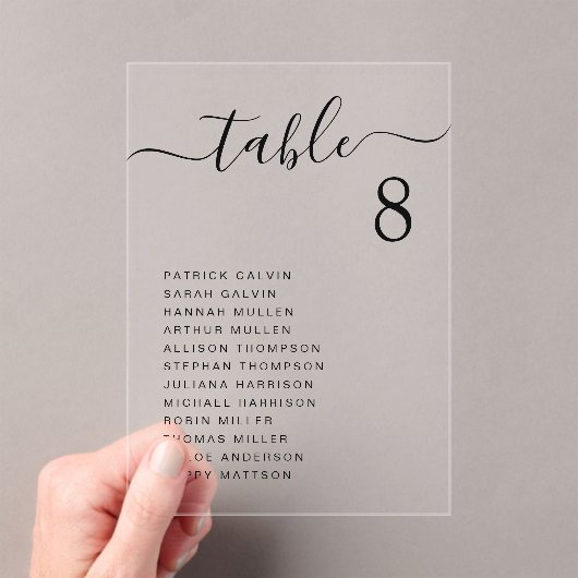 シックなス結婚クリプトのテーブル座席表 アクリル招待状 (インサイチュ (ポータブル))