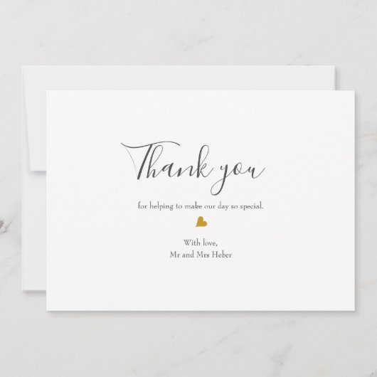 シックなス結婚クリプトの写真は永遠に感謝 サンキューカード (裏面)